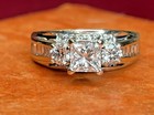 3ct Princess Lab-created Diamond Women s Engagement Ring 14k White Gold Finish