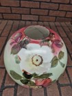 Antique Oil Lamp Glass Painted Ball Globe Shade W  Flowers Off Success Lamp