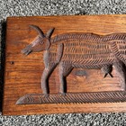 Vtg Wooden Antique  Dish Cow   Primitive Folk Art