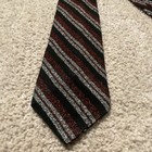 Vintage 1960s Skinny Striped Tie Red Black And White 2 5    X 54   