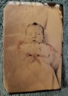 Tintype Of Post Mortem Sweet Baby In Long Gown  Precious Collectible   
