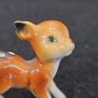Ceramic Fawn Deer Figurine Mid Century Brown   White Glaze Japan Vintage Kitsch