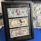 Disney Dollars  3 Bill Set With Frame 