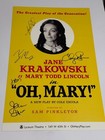 Oh  Mary  Jane Krakowski  4 Cast Signed Broadway Poster Window Card Windowcard
