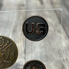 Vintage Antique U s  Army Wwi 2 Military Collar Disc s Lot Of 5 Us Eagle