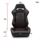 1 Pair Universal Classic Plain Black Pvc Leather Easy Reclinable Racing Seats