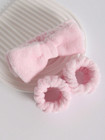 1pc Cute Bowknot Plush Facial Headband   Wristband Set For Skincare   Yoga
