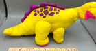 1992 Fisher Price Plush Puffalump Dino Roaring Stegosaurus Dinosaur Yellow Nylon