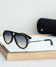 Chanel Aviator Sunglasses Pilot Double Bridge Gold Silver Cc Chain Temple Shades