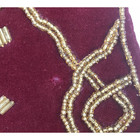 L art De Chine Christmas Stocking Red Velvet Gold Beaded Swirls Vintage