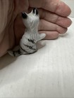 Vintage Black And White Cat Kitten Figurine Trinket Miniature