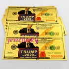 Wholesale 50 Pcs Us President Trump   1000000 Dollar Golden Crafts Banknotes