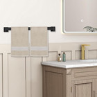 5 Piece Towel Bar Set - 23 6inch Bathroom Towel Holder - Matte Black   Stainless