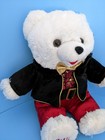 2015 Dan Dee Christmas 20  Snowflake Teddy Bear W Gold Bowtie   Black Jacket