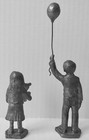 Vintage Rb Ricker Pewter Boy And Girl Figurines Excellent Condition