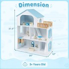 3-story Doll House With 5 Rooms And Furniture Accessories  Pretend Play Toy