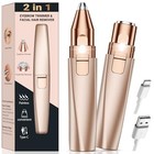 Eyebrow Trimmer Facial Hair Removal For Women  2 In 1 Rechargeable Face Gold