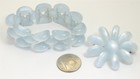 Vintage Art Deco Blue Moonglow Lucite Panel Bracelet   Brooch pin Set
