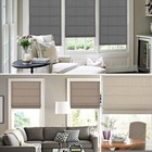 Blackout Custom Cut Drawstring Hanna Fabric Roman Shades Free Shipping-4 Colors 