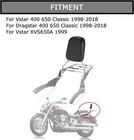 Sissy Bar Backrest Luggage Rack For Yamaha Vstar Xvs 400 650 Classic 98-18