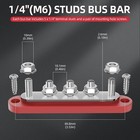 Mini 5 X 1 4  Studs Bus Bar Terminal Block Max 150a 48v Dc 300v Ac Positive