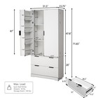 72  Fluted Kitchen Pantry Cabinet With 2 Doors And 2 Drawer Adjustable Shelves