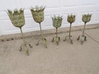 Vintage Lot Metal Leaf Planter Plant Flower Arrangement Stands 3 Different Sizes