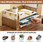 Wood Desk Organizer 5 Trays - Desktop Document Letter Tray For Folders  Mail fil