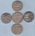 Mughal Coin Jalal-ud-din Moh akbar Round 5 Pices Rupees Diffrent Date Silver