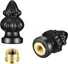  1  Antique Style Black Finish Cast Metal Lamp Shade Finial-dual Thread