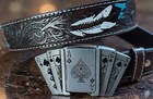 Ace Of Spades Lighter Belt Buckle W  Belt Included Poker Card Western Cowboy