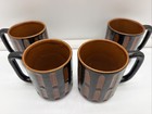 Vintage Set Of 4 Vtg Mid Century Ceramic Mugs Japan Mcm