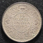 1940 British India 1 4 Rupee   Silver   King George Vi   Au-unc  f479 