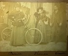 1897 Cabinet Card Photo  Women With Bicycle  Biking History  Antique Photograph