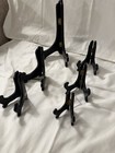 Set Of 6 Black Wood Freestanding Display Easels Tabletop  Assorted Sizes  Plate