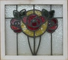 Mackintosh Rose Old English Leaded Stained Glass Window 18 75  X 17 