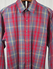 Vintage Andhurst Long Sleeve Blue red Plaid Shirt Sz Medium Preppy Hipster Posh