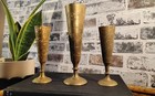  3  Vintage Floral Engraved Brass Vases Made In India 