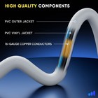 Maximm 15ft  White Extension Cord  16awg 3-prong  Compact Power Cable