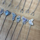 Vintage Cocktail Alpaca Silver Abalone Hors D   oeuvre Appetizer Set Of 24