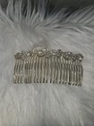 Silver Tone Rhinestone Floral Flower Hair Comb Wedding Formal Women Accessory