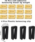 Black And Gold Ceiling Fan Blade Balancing Kit With Clips And Adhesive Weights