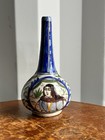 Antique 19th Century Persian Qajar Under Glaze Pottery Bottle Vase Restored