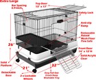 32  2-floors Rabbit Cage Indoor Small Animal Hutch Ferret House Habitat Metal   