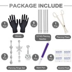 Yugui Belly Button Piercing Kit 17pcs - Body Piercing Kit With Navel Rings Pi   