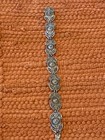 Antique 800 Silver Filigree Panel Link Bracelet Cannetille Wirework Butterfly 8   