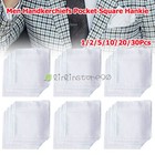 Men s Handkerchiefs 100  Soft Cotton White Hankie Pocket Hankerchieves Wholesale
