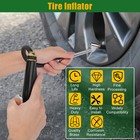 Air Tire Inflator With Pressure Gauge Dual Head Chuck 12  Compressor Rubber Hose