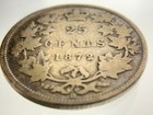 1872 H Canada 25 Cents Silver Quarter Km  5 Victoria Circulated Coin Ii215