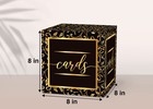 Black Gold Foil Card Box - Collapsible Money Box Or Gift Box For Baby   Bride   